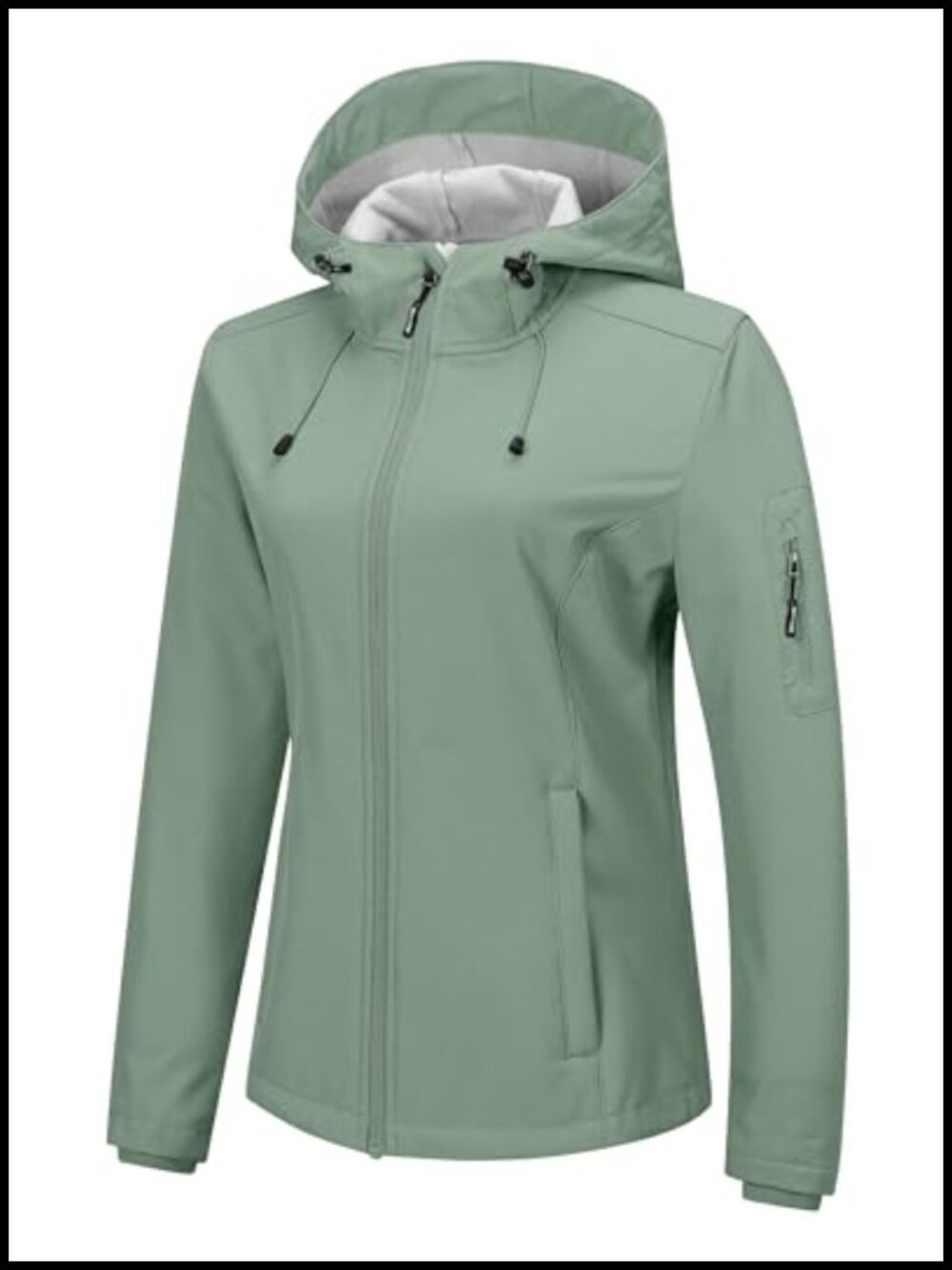 Women's Softshell Jacket Fleece Lined Waterproof Windproof Hooded Rain Coat